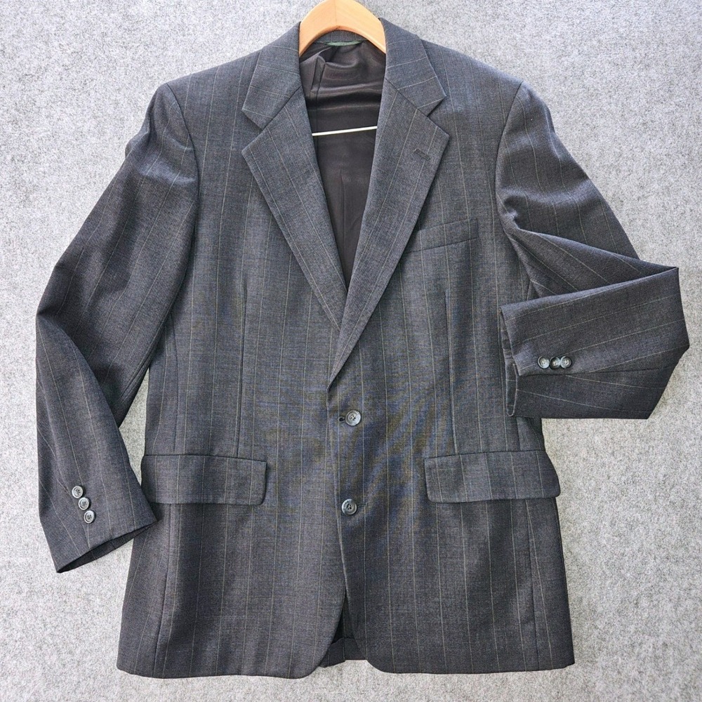 Christian Dior Monsieur Gray Pinstripe Blazer Vintage Wool Sport Coat Mens 43R
